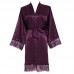 Purple Solid Lace robe Plain robe Bridesmaid silk satin robe Bride  bridal robe Wedding robes 